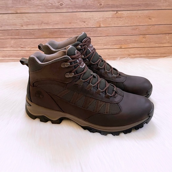 Timberland Men’s Mt. Maddsen Dark Brown Mid Hiker Boots - Picture 1 of 7